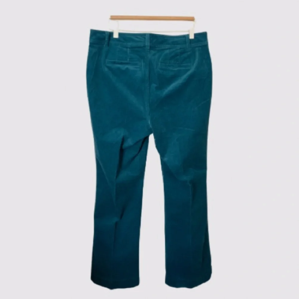 Talbots Boot-cut Corduroy Stretch Pants Teal Size 12 NWT - Picture 2 of 13